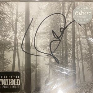 Taylor Swift Folklore Signed Album Art in Black and White